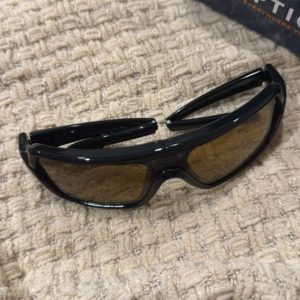 Black frame Brown mirror Foldable popticals Sunglasses